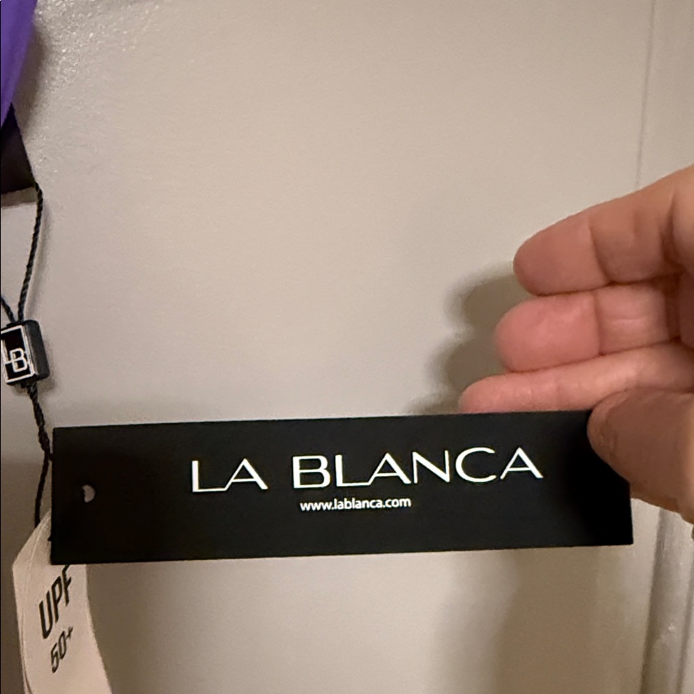 La Blanca Violet Twist Bikini Bandeau Top - Picture 2 of 7